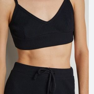 Onia Black Lounge Rib Bra